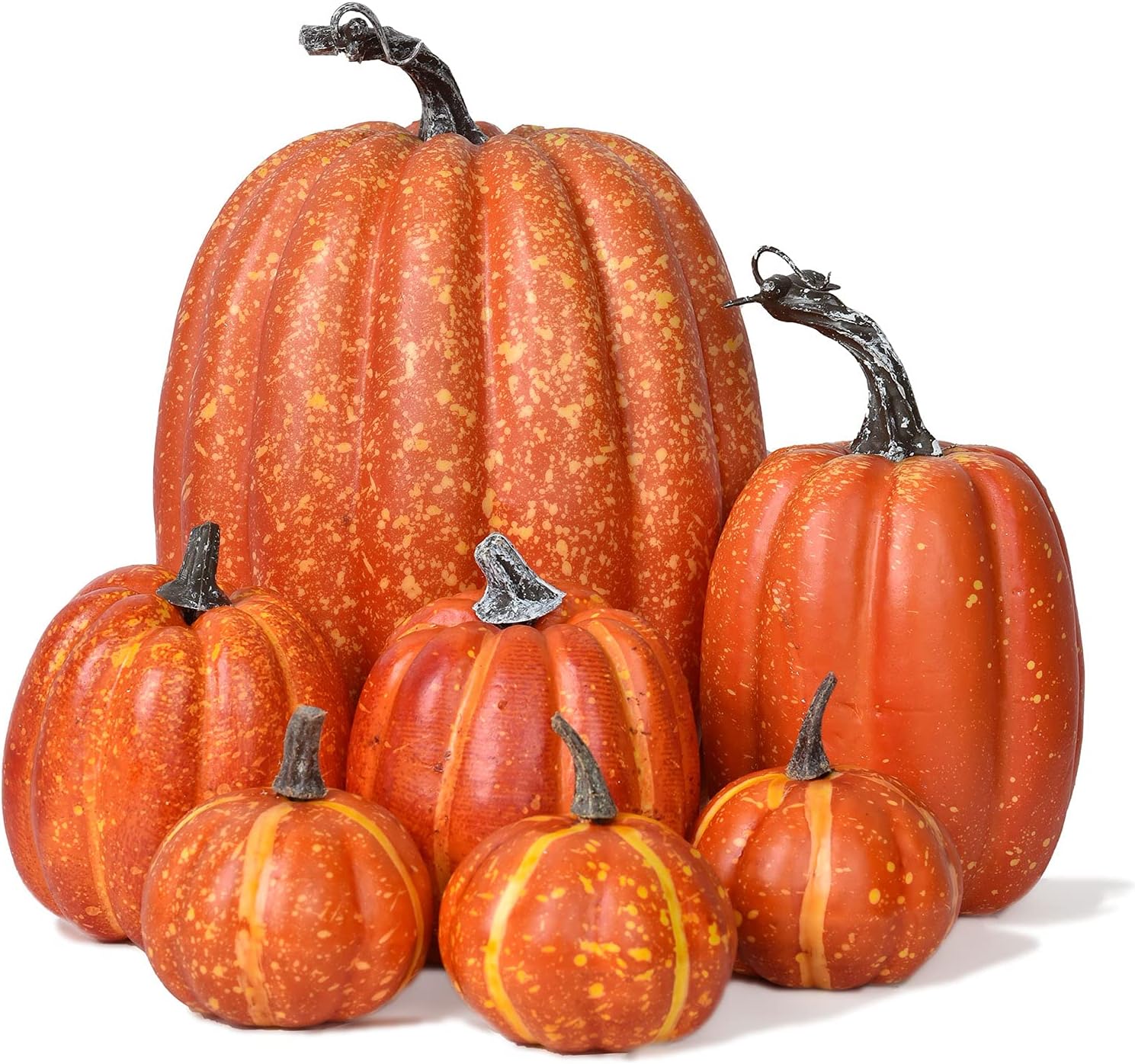 Lvydec Artificial Pumpkins Set 7pcs Harvest Decoration