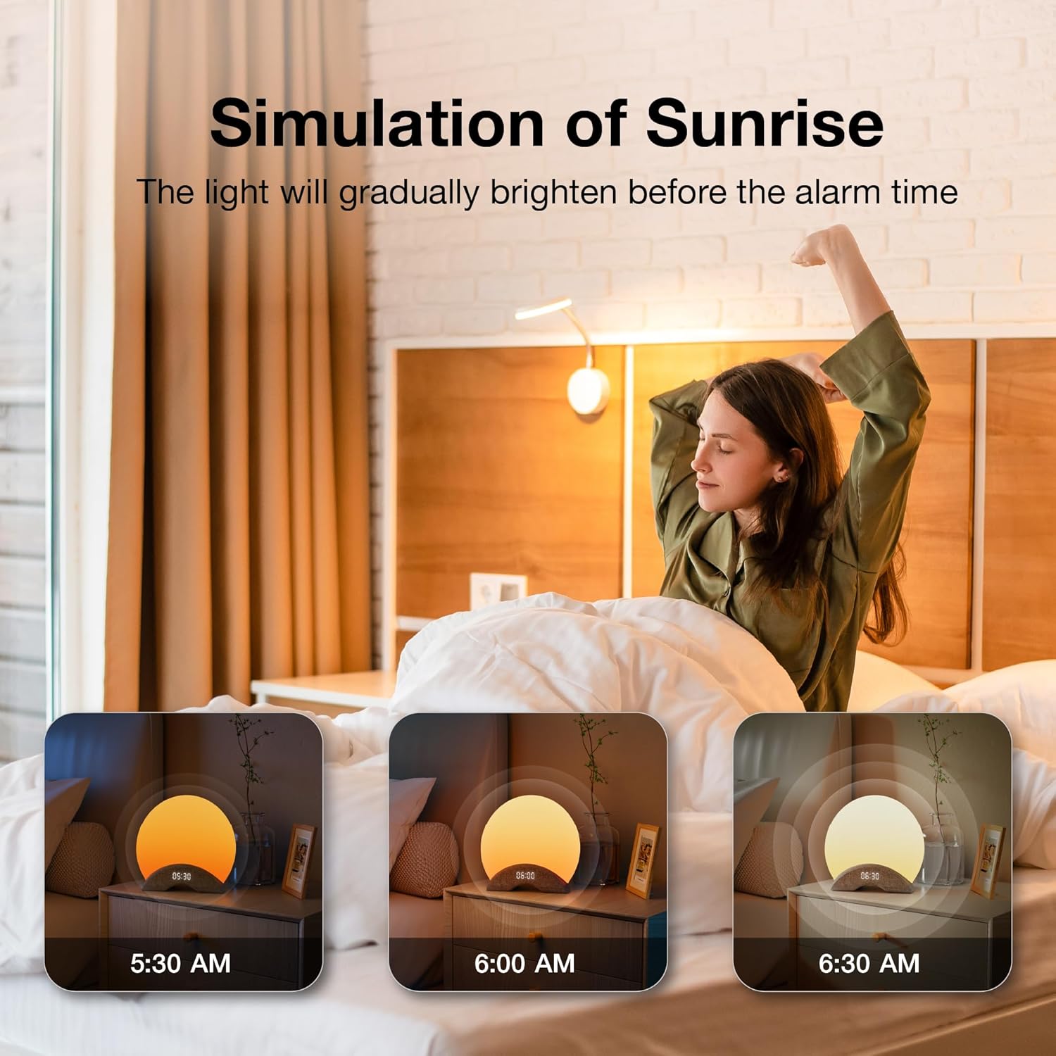 LaView Sunrise Alarm Clock with Wake Up Light and White Noise