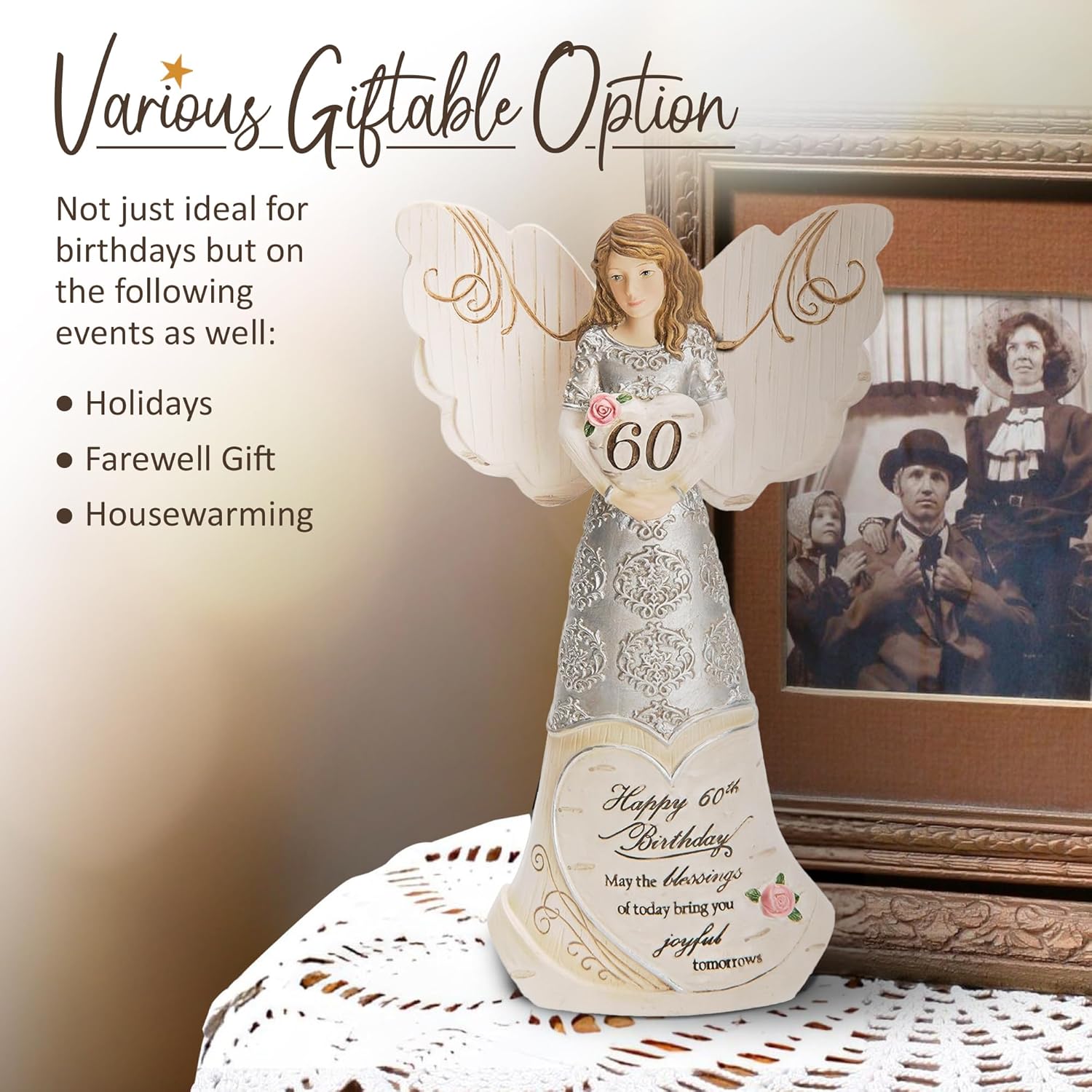 Pavilion Elements Guardian Angel Figurine 6 Inch