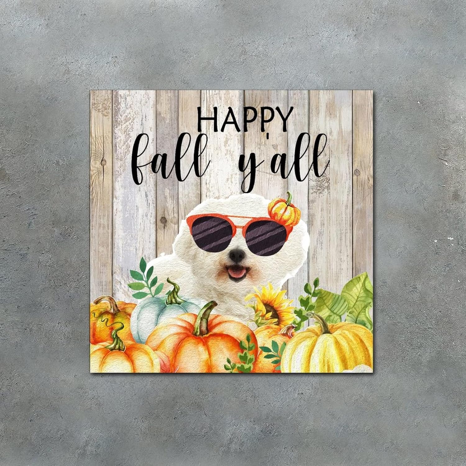 Thanksgiving Hello Fall Decor Wood Signs 8x8in