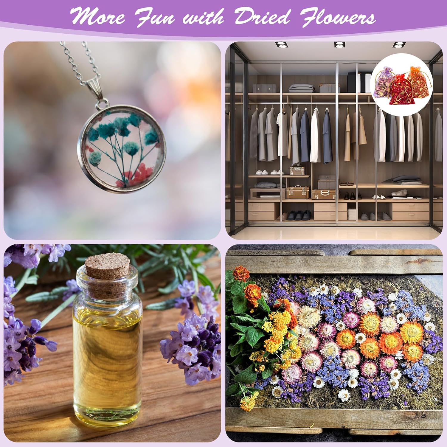 50 Bags Dried Flowers for DIY Crafts and Witchcraft