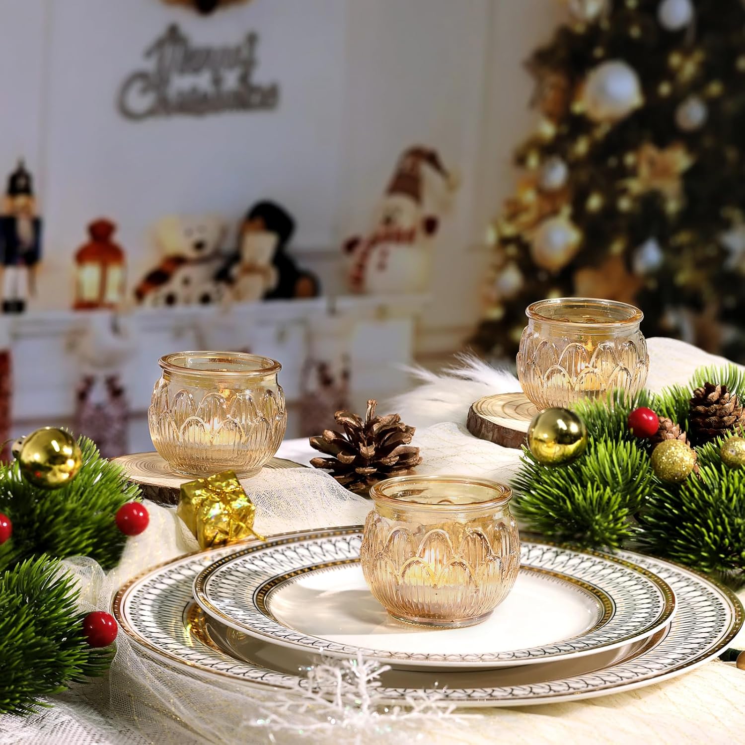 Gold Votive Candle Holders Set of 12PCS
