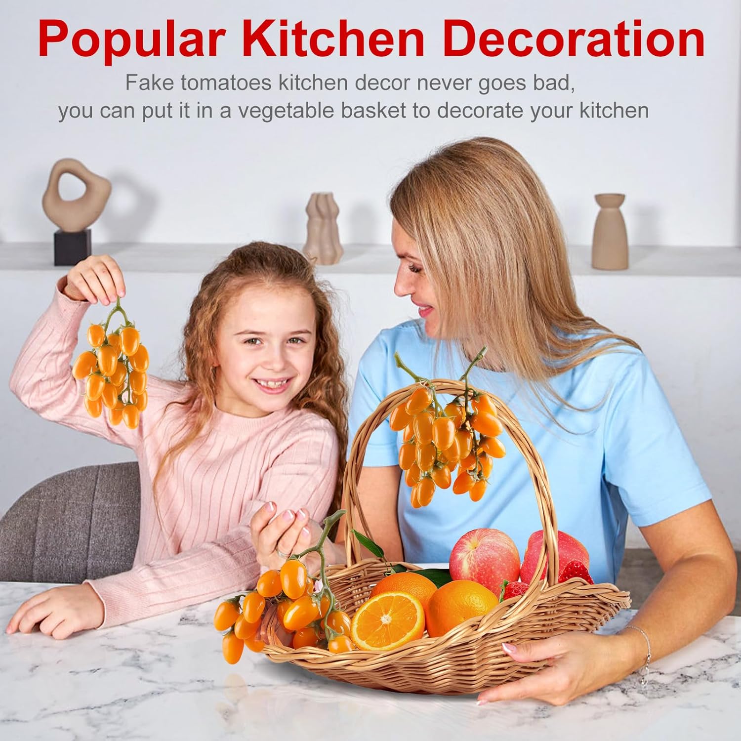 Lifelike Artificial Tomato String 2 Pack Yellow