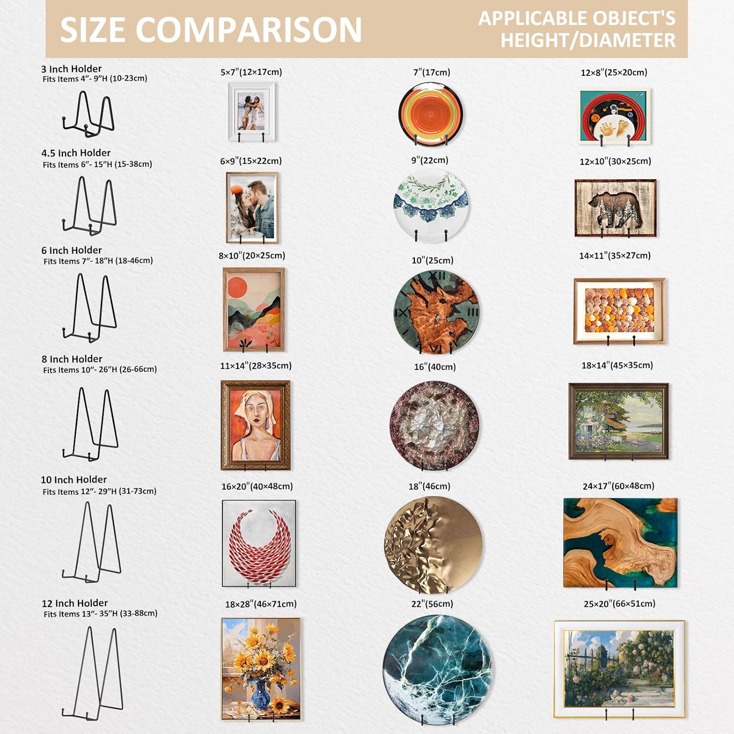 12 Inch Oversized Plate Holder Display Stand 2 Pack