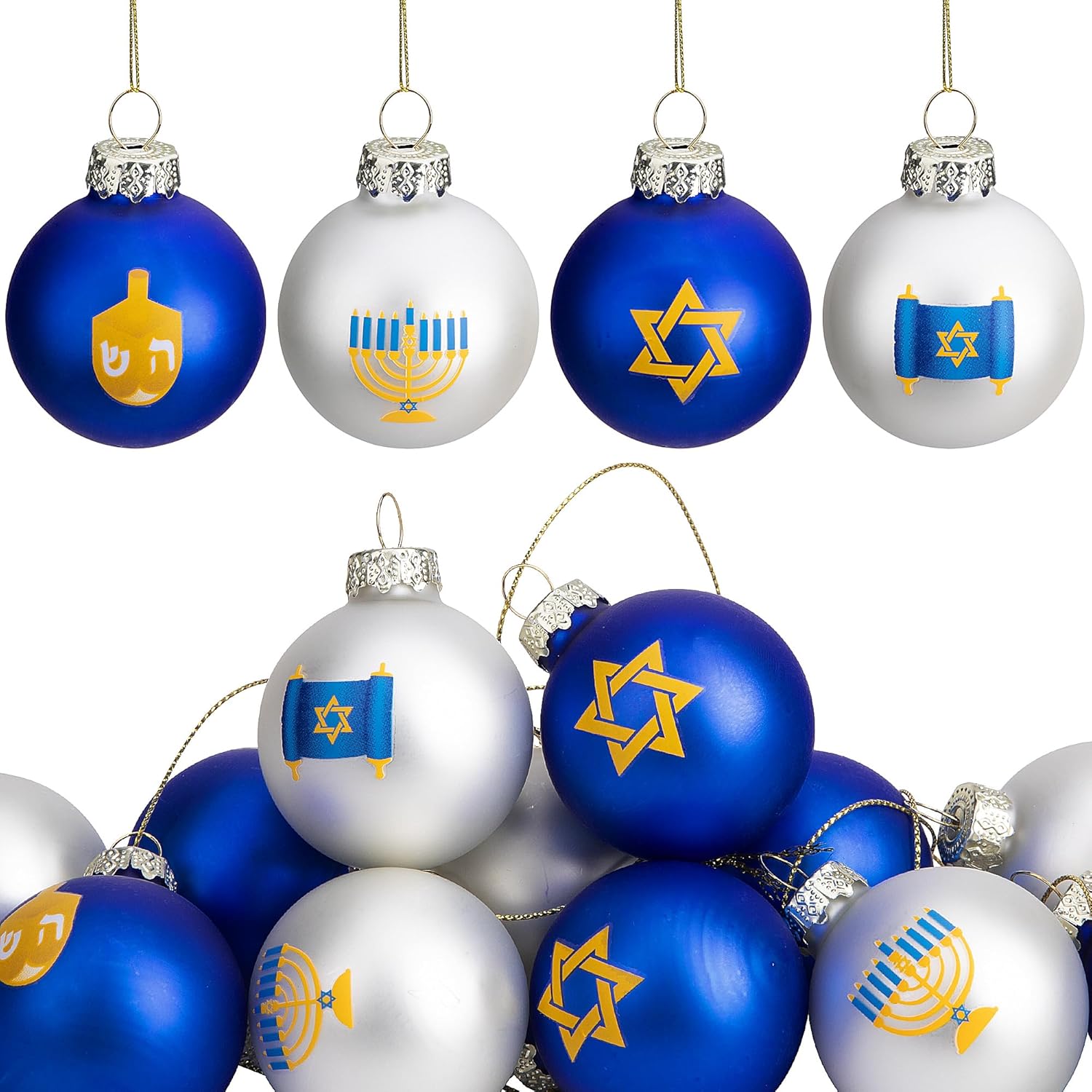 12pcs Glass Star of David Hanukkah Ornaments