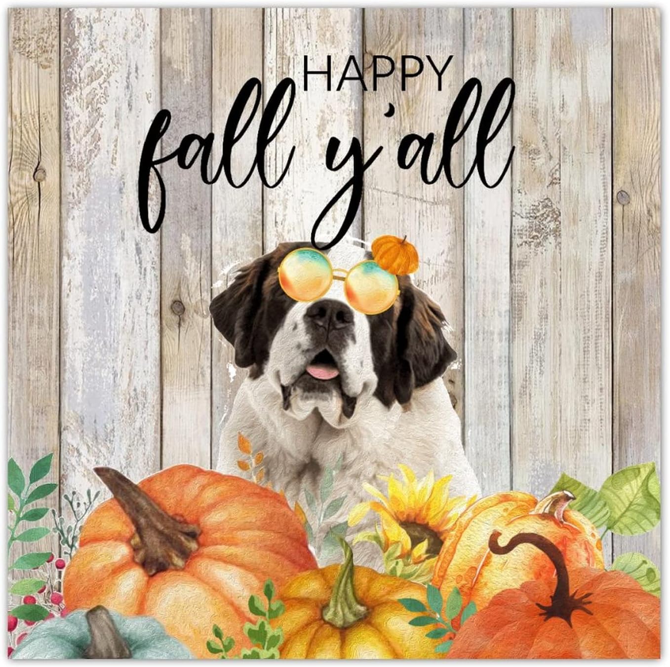 Thanksgiving Hello Fall Decor Wooden Sign 10x10in