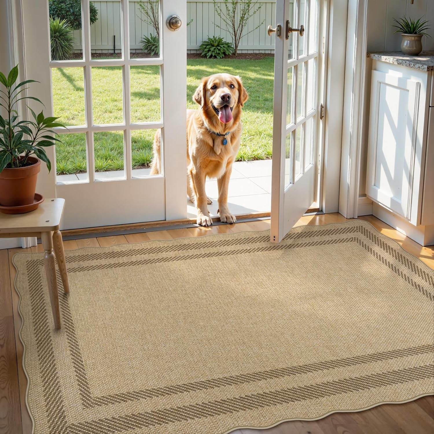 Livebox Scalloped Easy Jute 3x5 Outdoor Rug