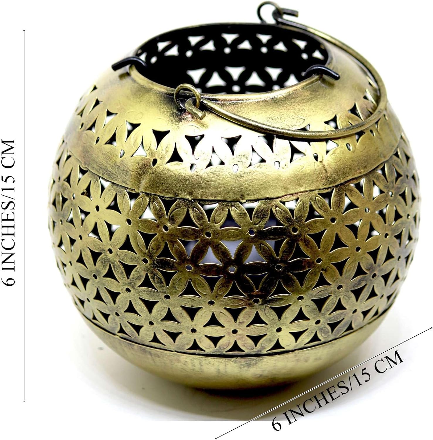 ZainArtistry Decorative Brass Bowls with Floral Design Candle Holder