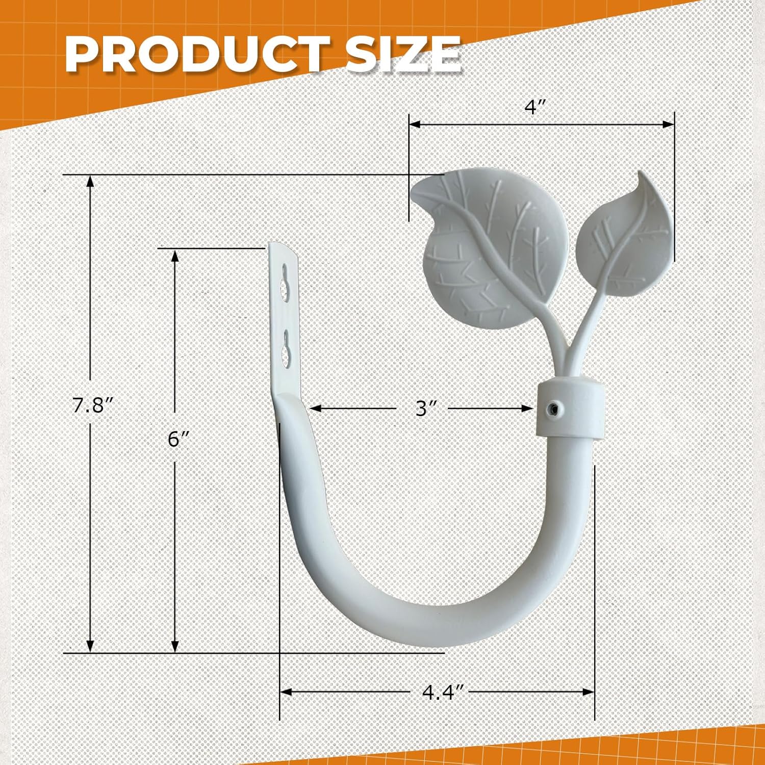 Matte White Leaf Shape Curtain Holdbacks Set of 2