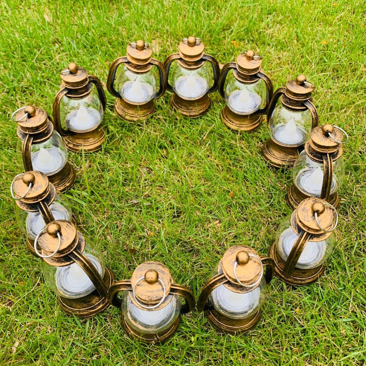 12 Pack Mini Decorative Candle Lanterns with LED Candles