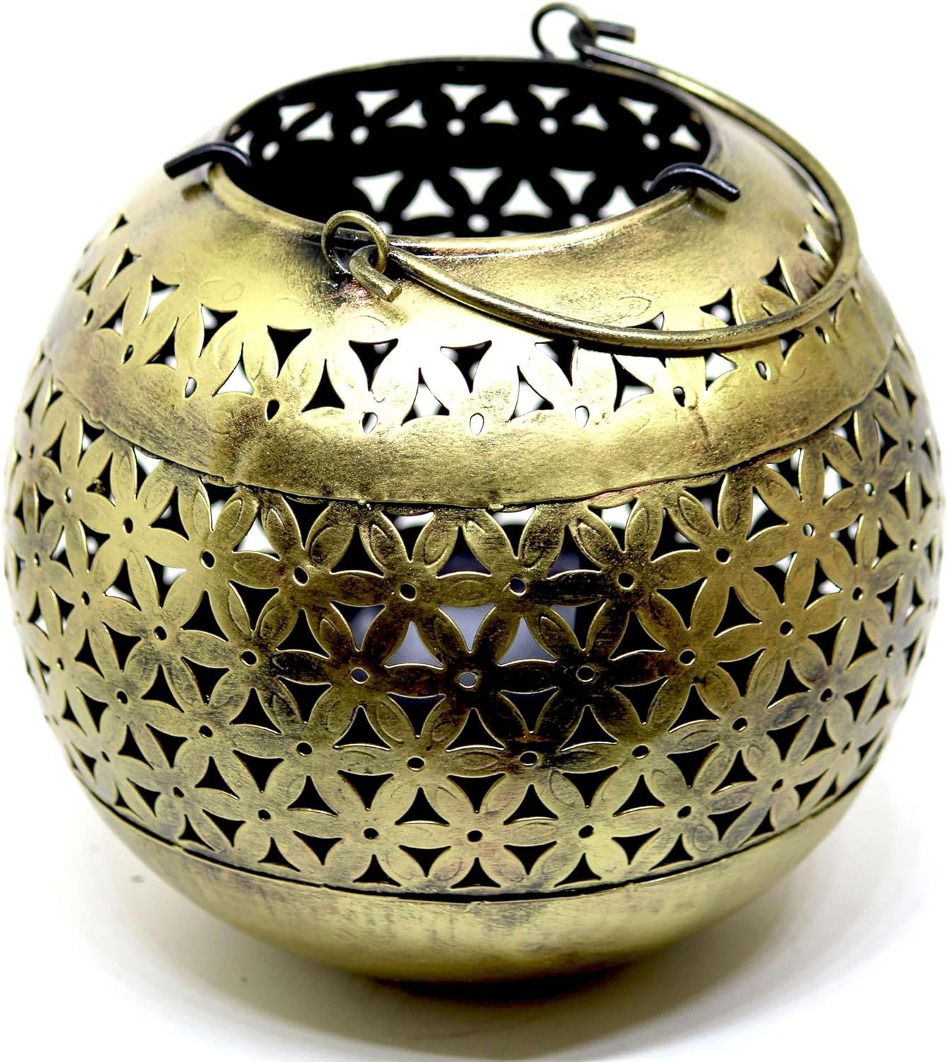 ZainArtistry Decorative Brass Bowls with Floral Design Candle Holder