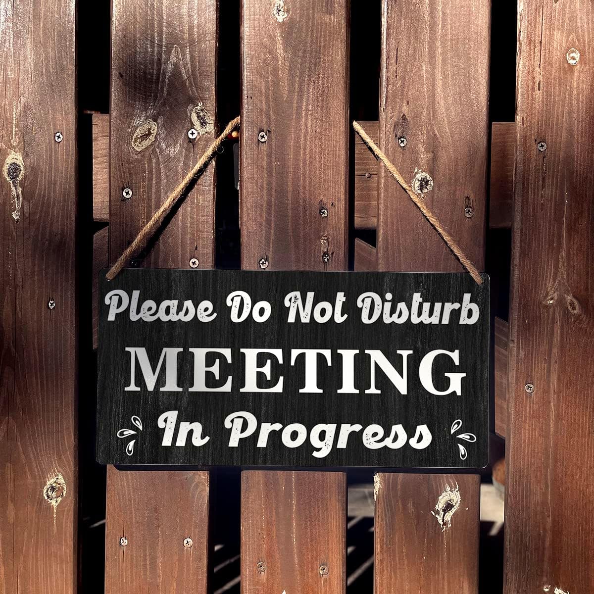 Qious Meeting Sign Farmhouse Please Do Not Disturb Wooden Hanging Plaque 12x6 Inches
