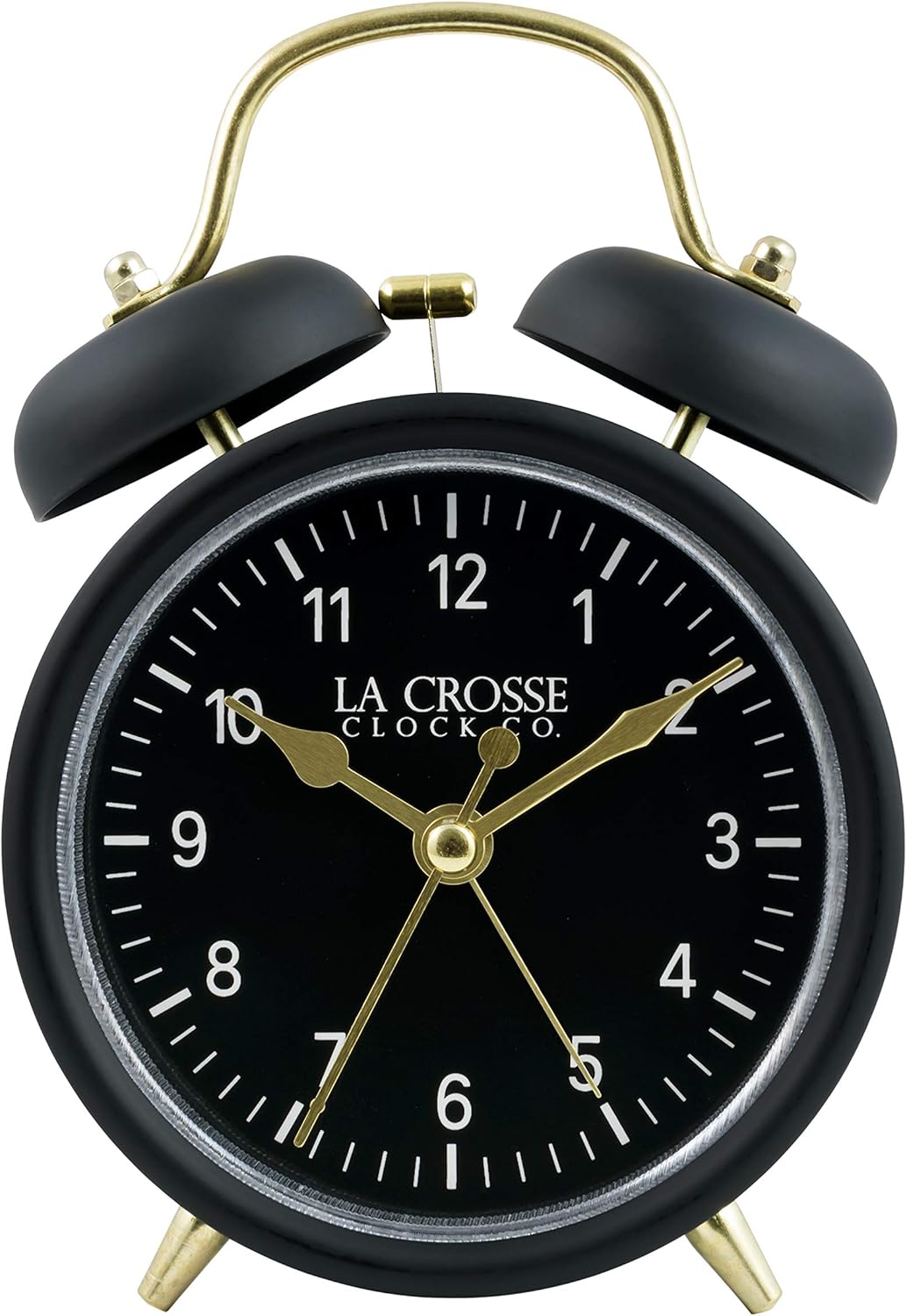 La Crosse 617-3314BG Black Twin Bell Alarm Clock