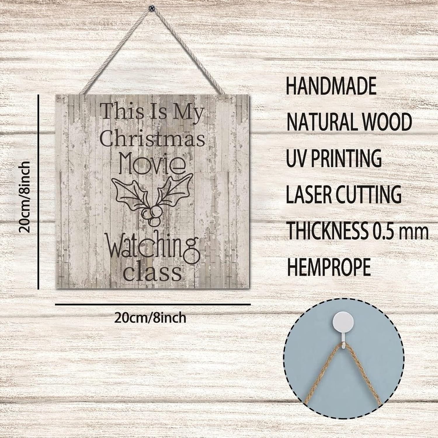 Vrurinss Christmas Movie Watching Wood Plaque Sign Wall Decor