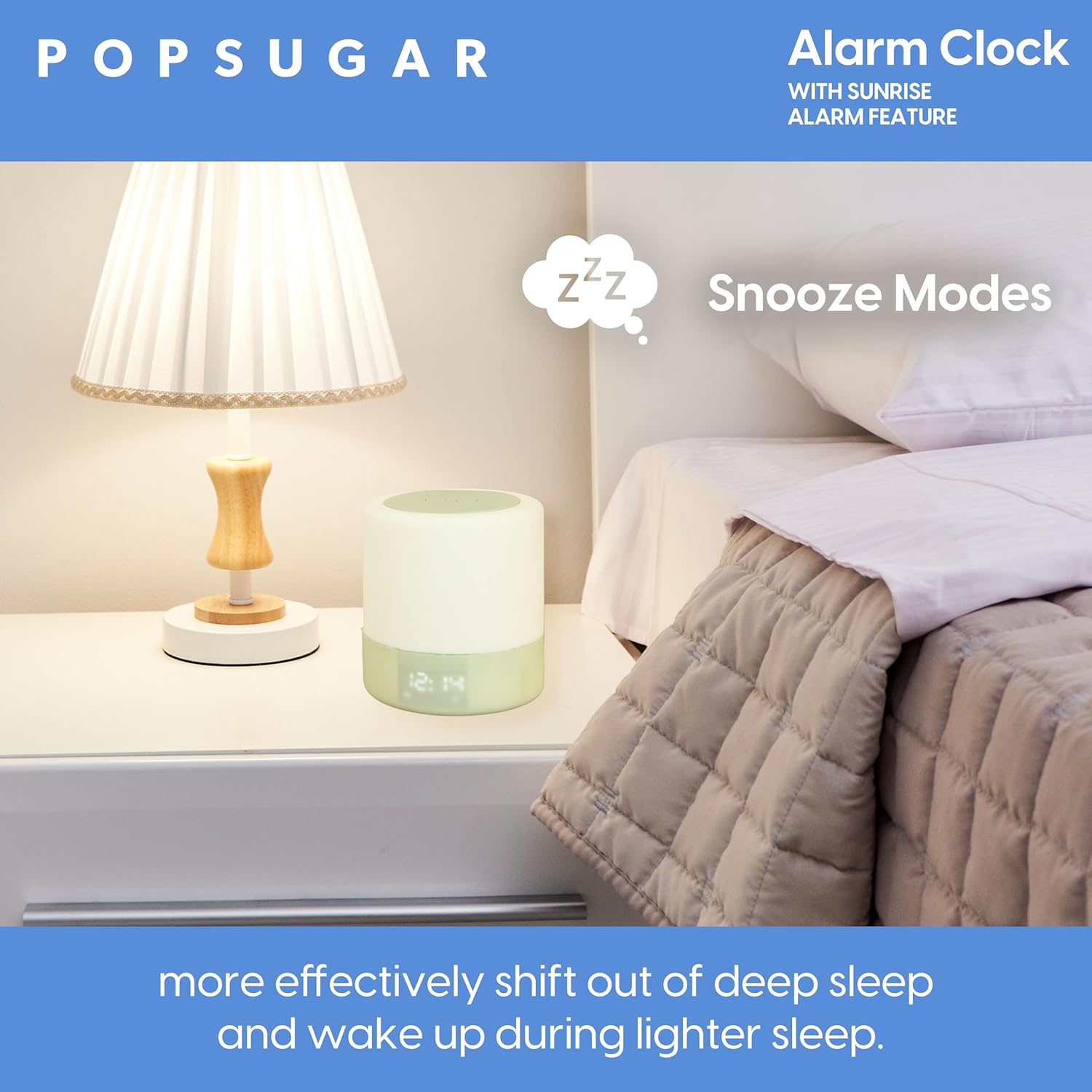 POPSUGAR Sunrise Alarm Clock with Gentle Wake Up and Natural Light Simulation