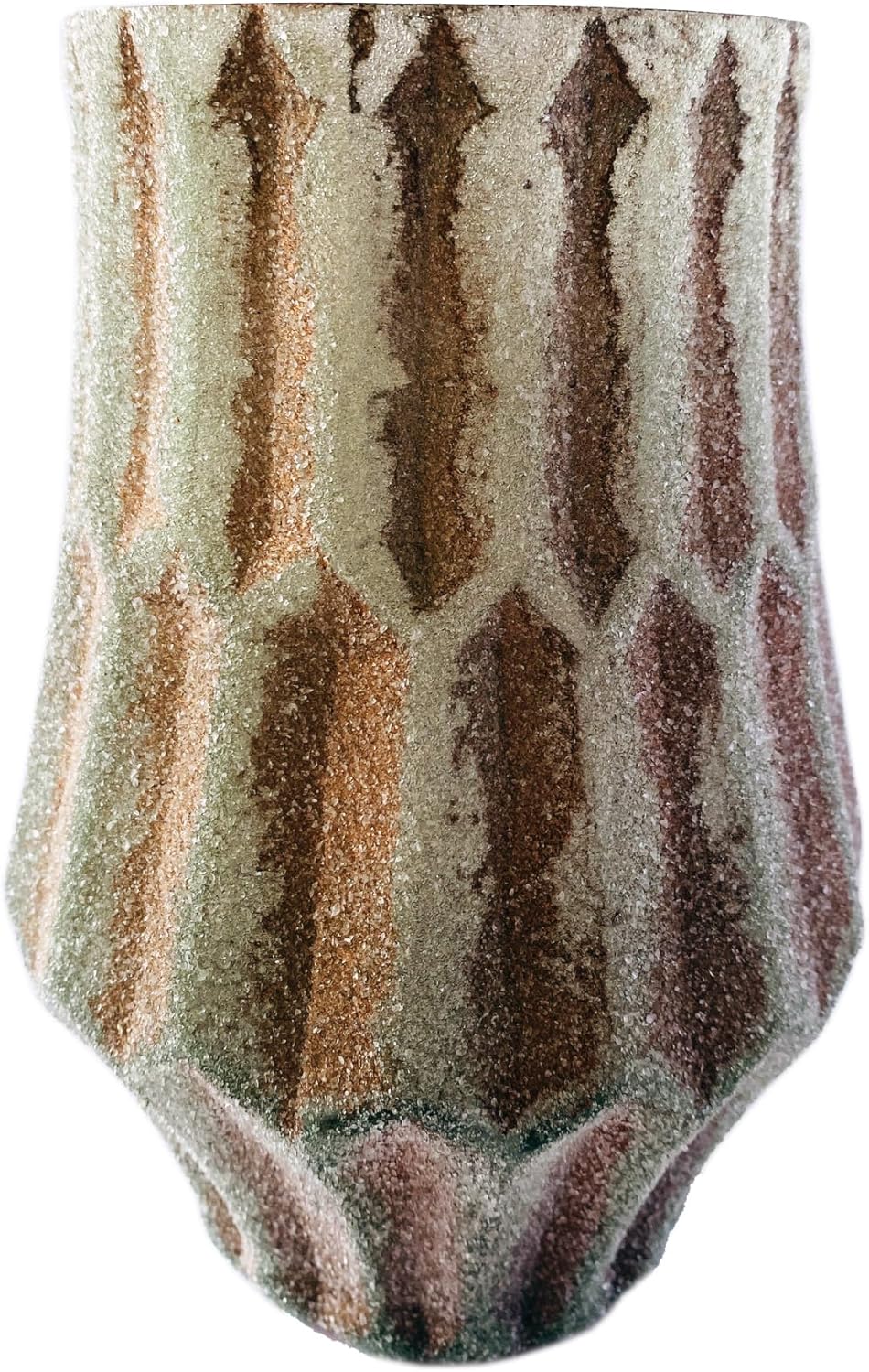 Creative Co Op Round Glass Votive Candleholder with Frosted Copper Finish