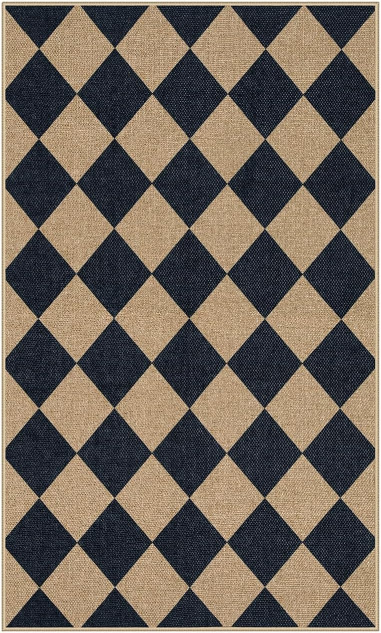 Lahome Checkered Jute 3x5 Outdoor Rug