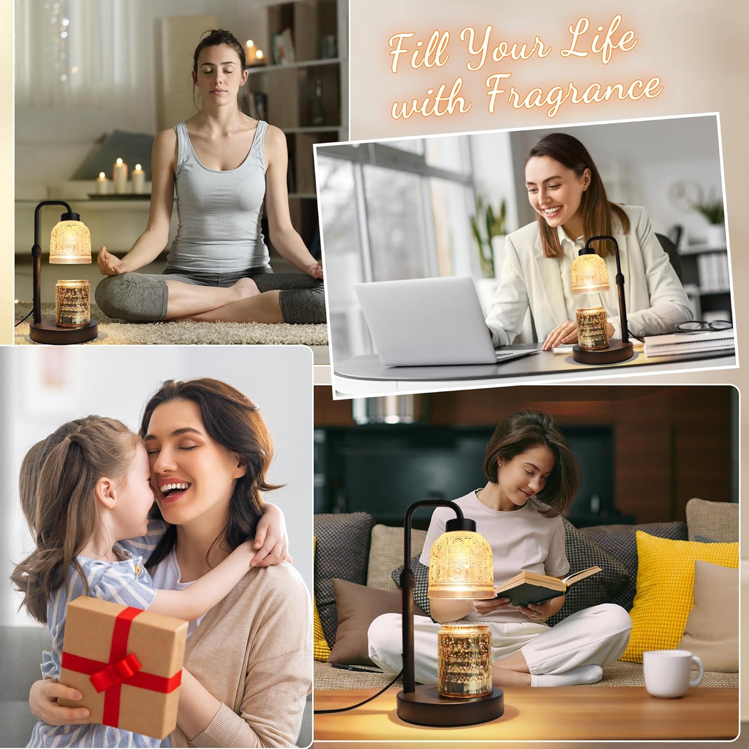 AIFEI Candle Warmer Lamp with Timer and Dimmer - Black