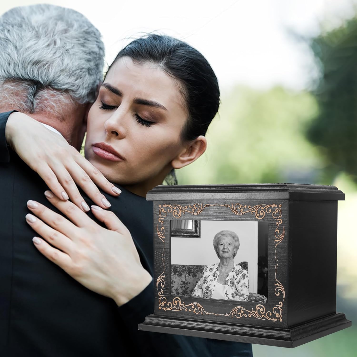 Wooden Cremation Urn for Human Ashes 200 Cubic Inches Capacity