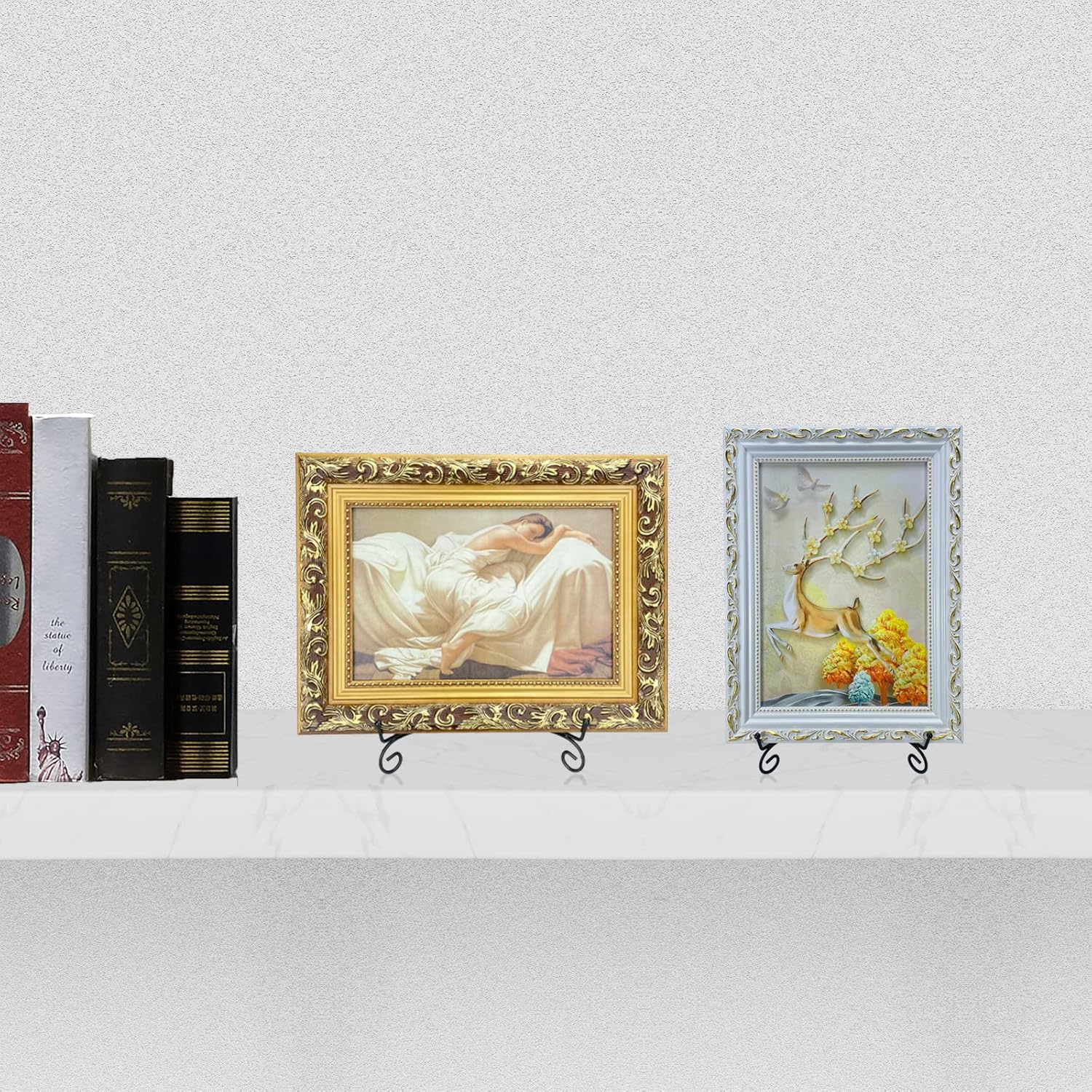 SVENJBB Black Metal Plate Stand 12 Inch Display Holder