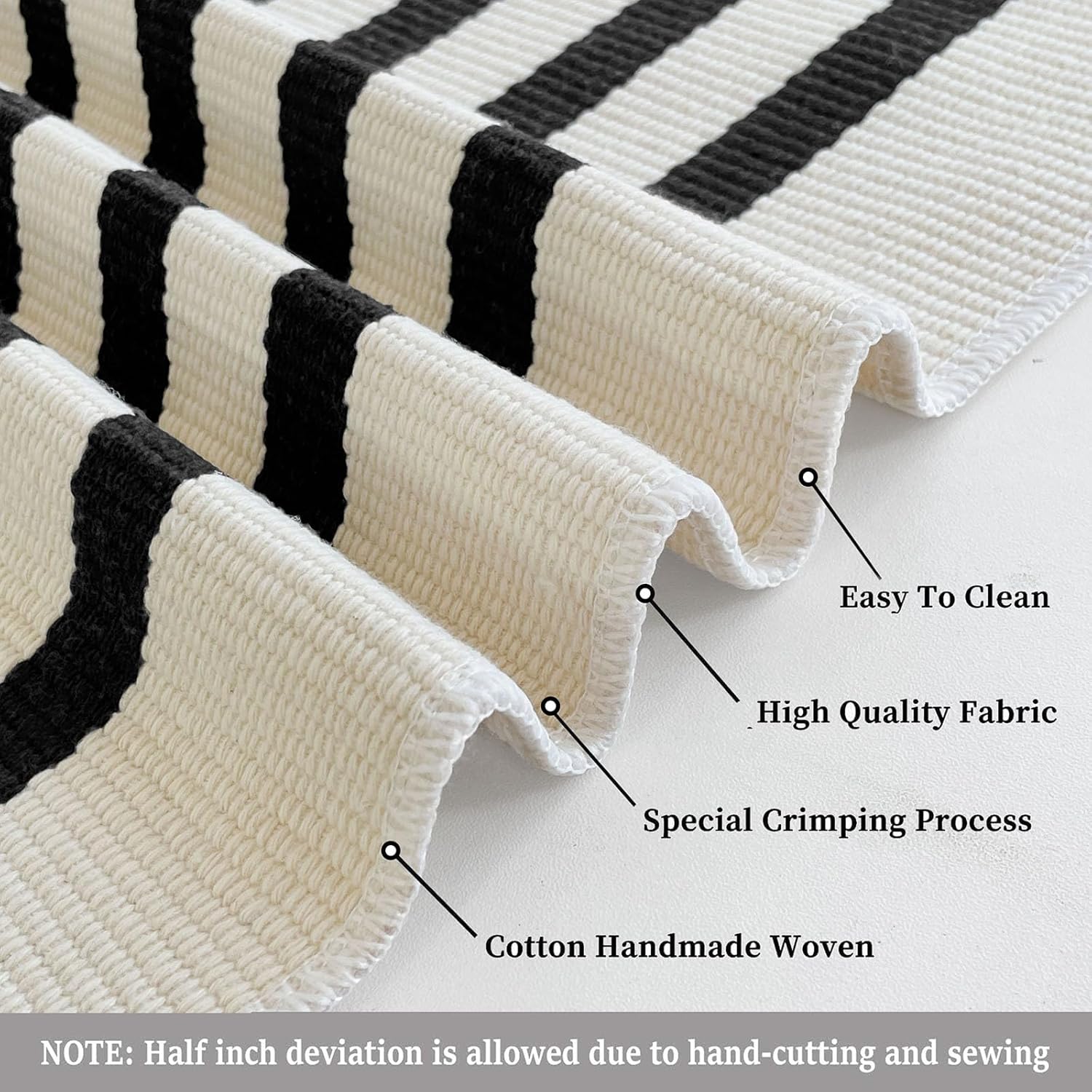 KILOCOCO Beige Striped Rug 23x36 Indoor Outdoor Door Mat