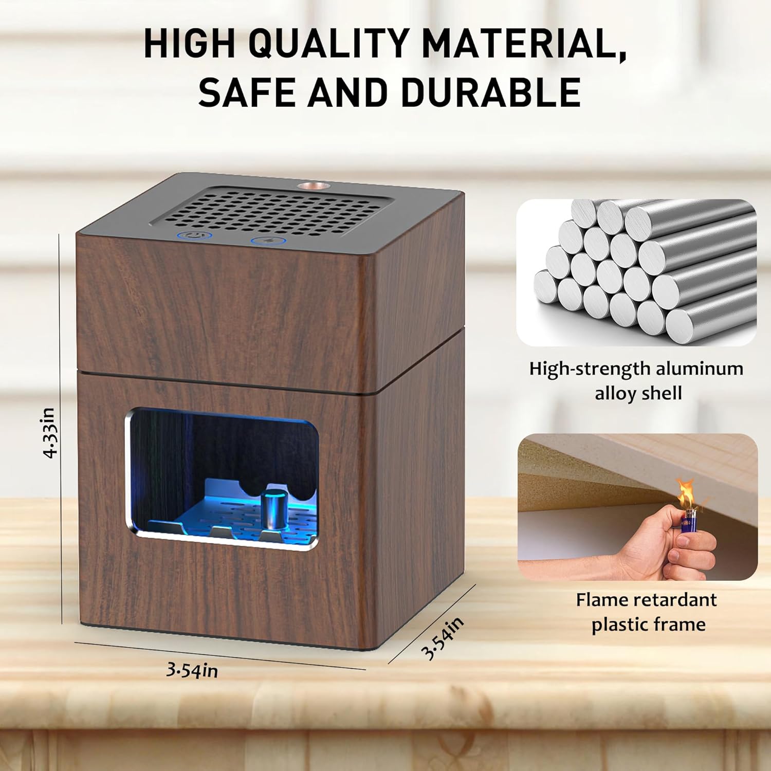 FUKANG Aluminum Smokeless Ashtray 3 in 1 with Lighter USB Rechargeable