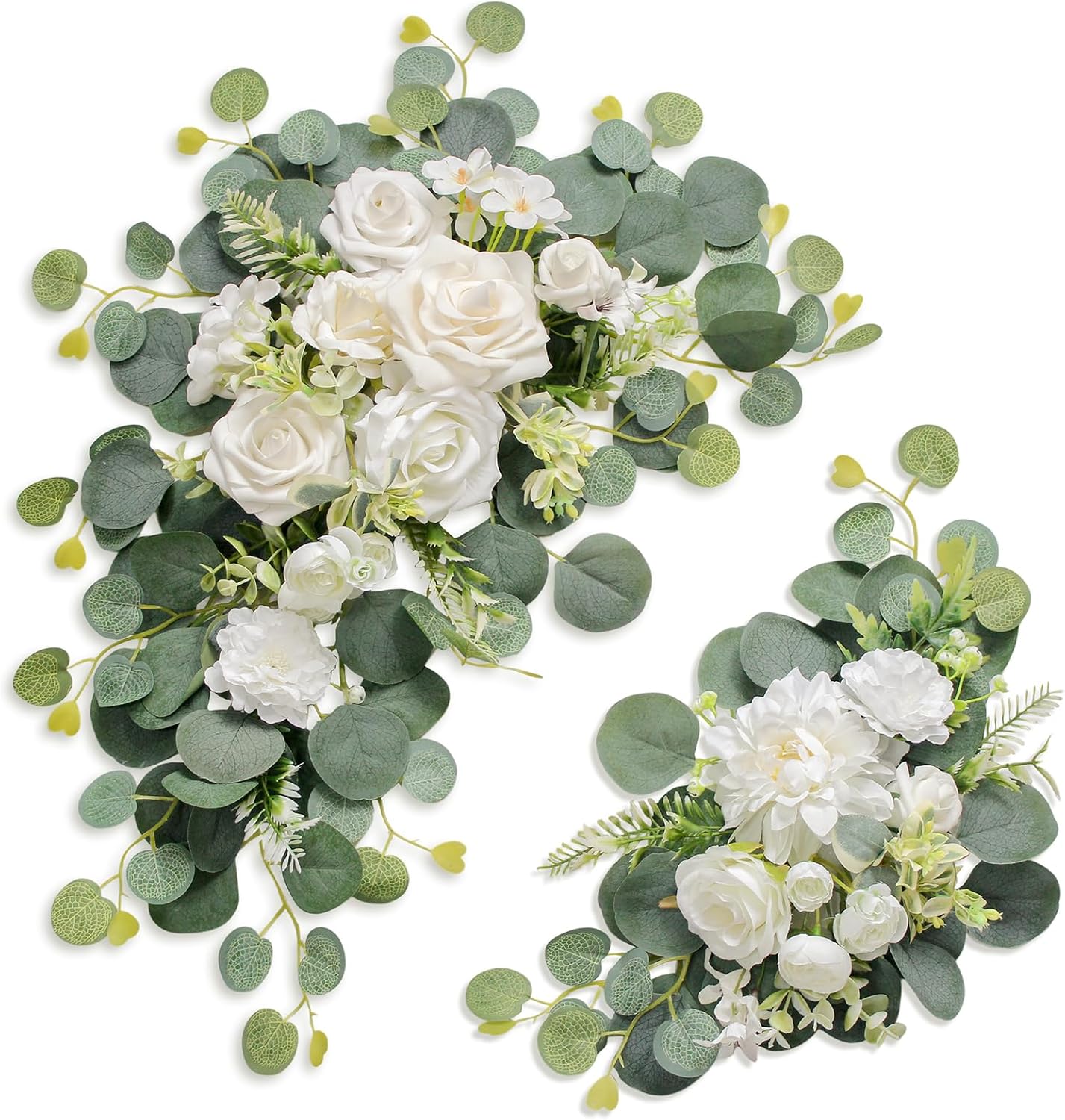 Artificial Wedding Arch Flowers Set of 2 White