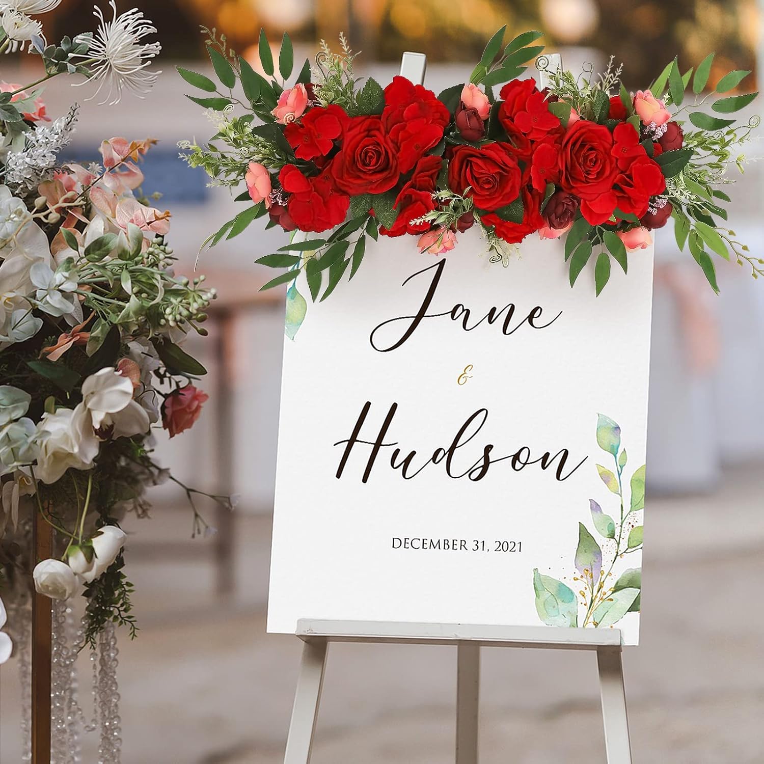 BFYDOAA Artificial Rose Swag Wedding Arch Decor