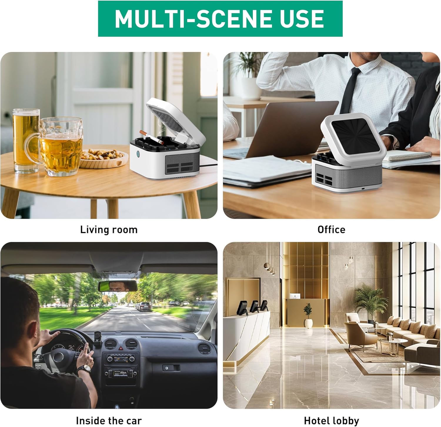 2 in 1 Air Purifier Smokeless Ashtray for Home Office Car