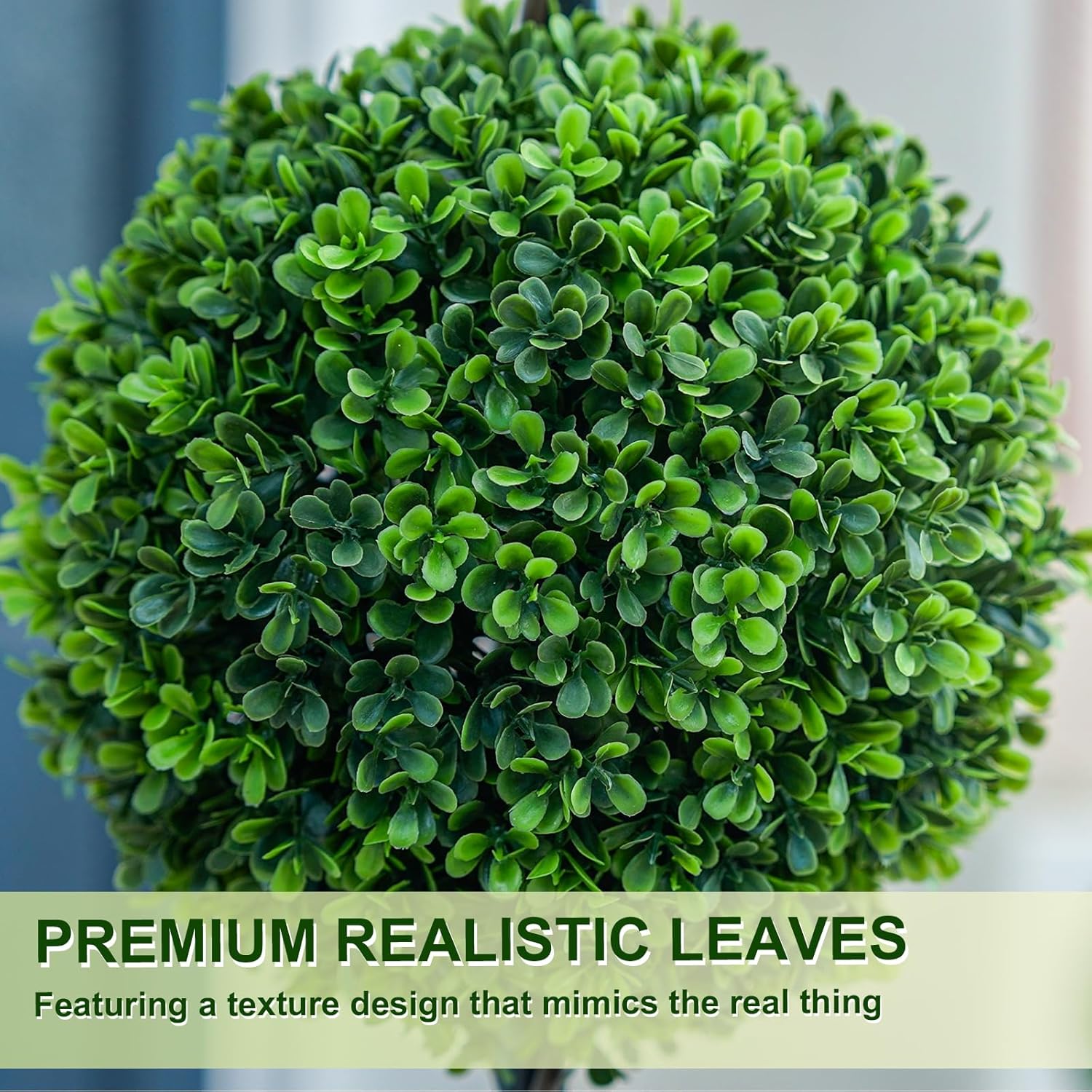 VIVATREES 3FT Artificial Triple Ball Topiary Set of 2 with Planter Pot