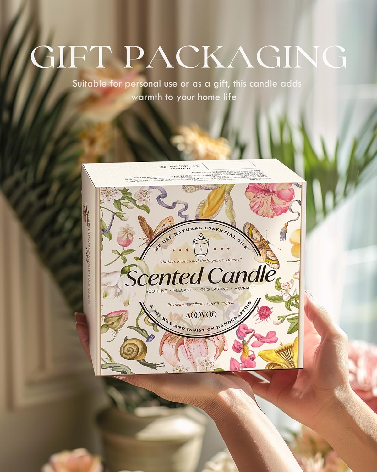 AOOVOO 4 Pack Scented Candles - Lavender Vanilla Sage Eucalyptus