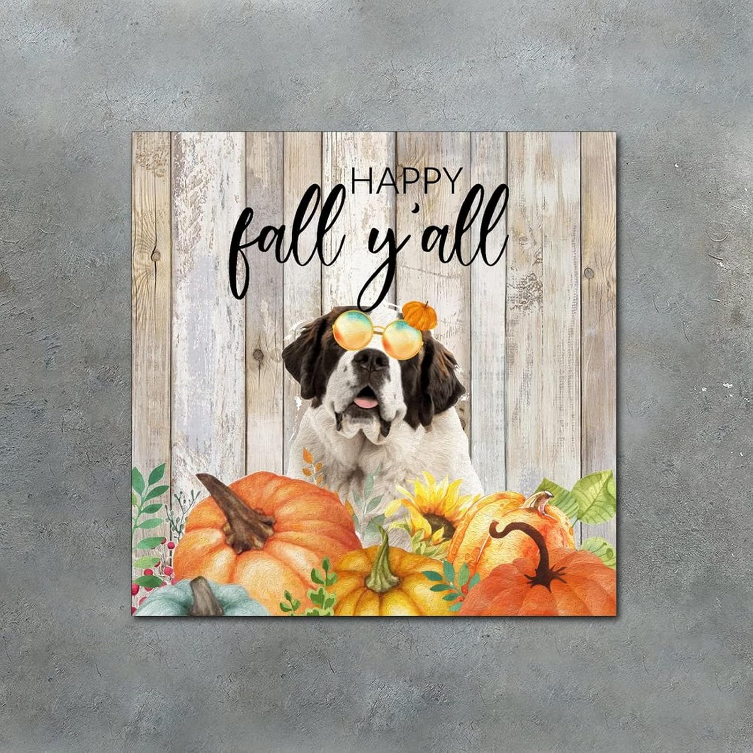 Thanksgiving Hello Fall Decor Wooden Sign 10x10in