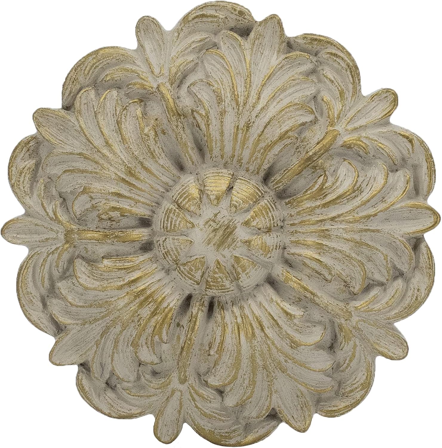 MERIVILLE 2 Pack Fleur Window Drapery Holdbacks with Gold Finish
