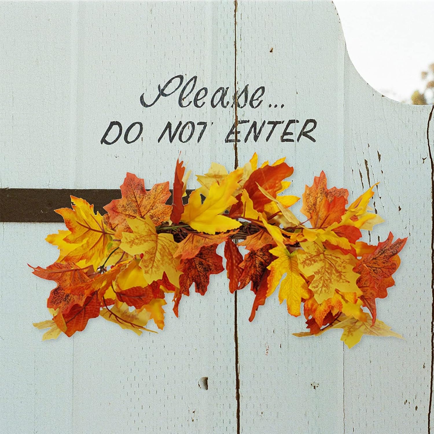 20 Inch Fall Swag Autumn Wreath with Maple Leaf