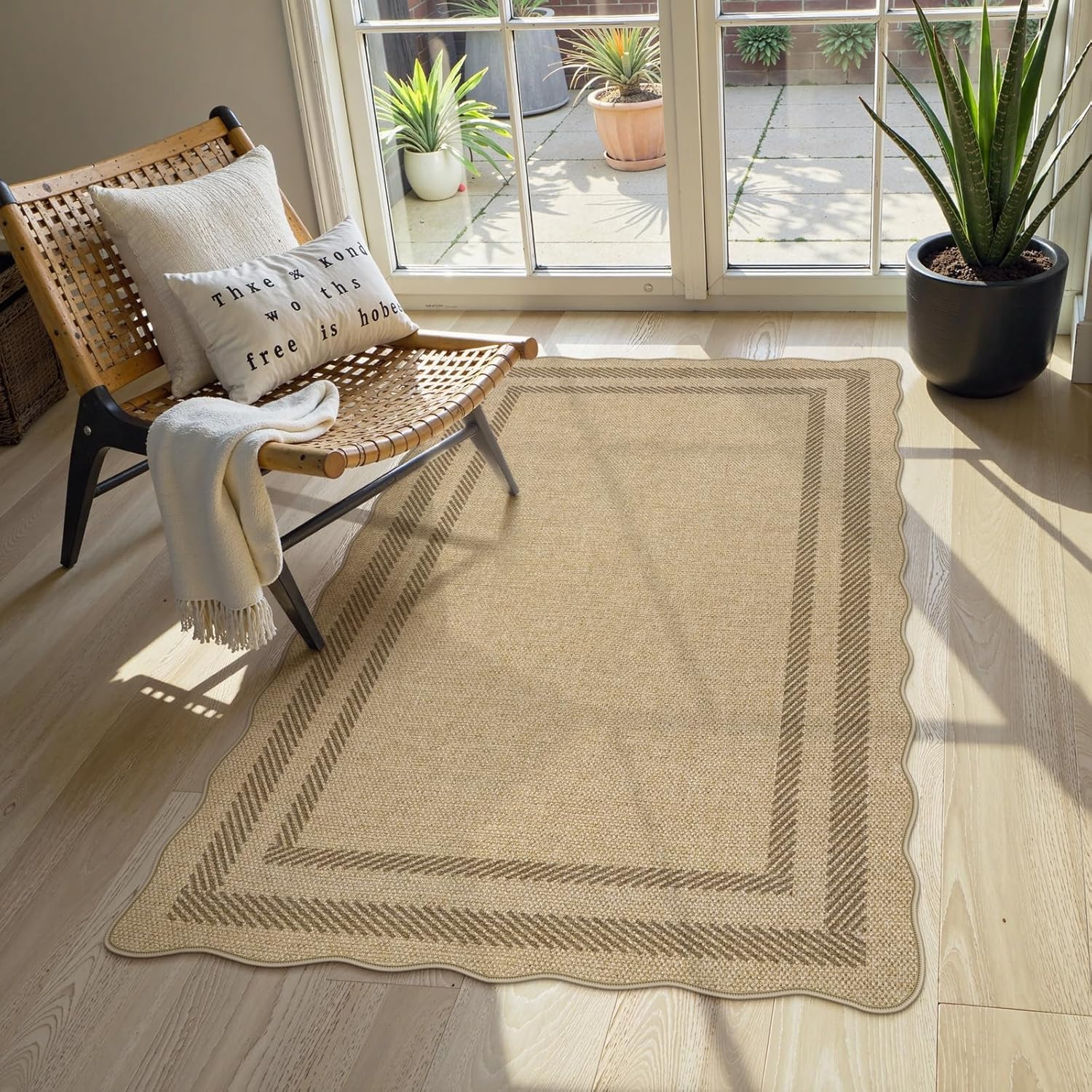 Livebox Scalloped Easy Jute 3x5 Outdoor Rug