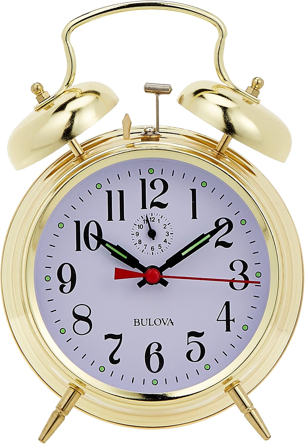 Bulova B8124 Bellman Alarm Clock in Gold