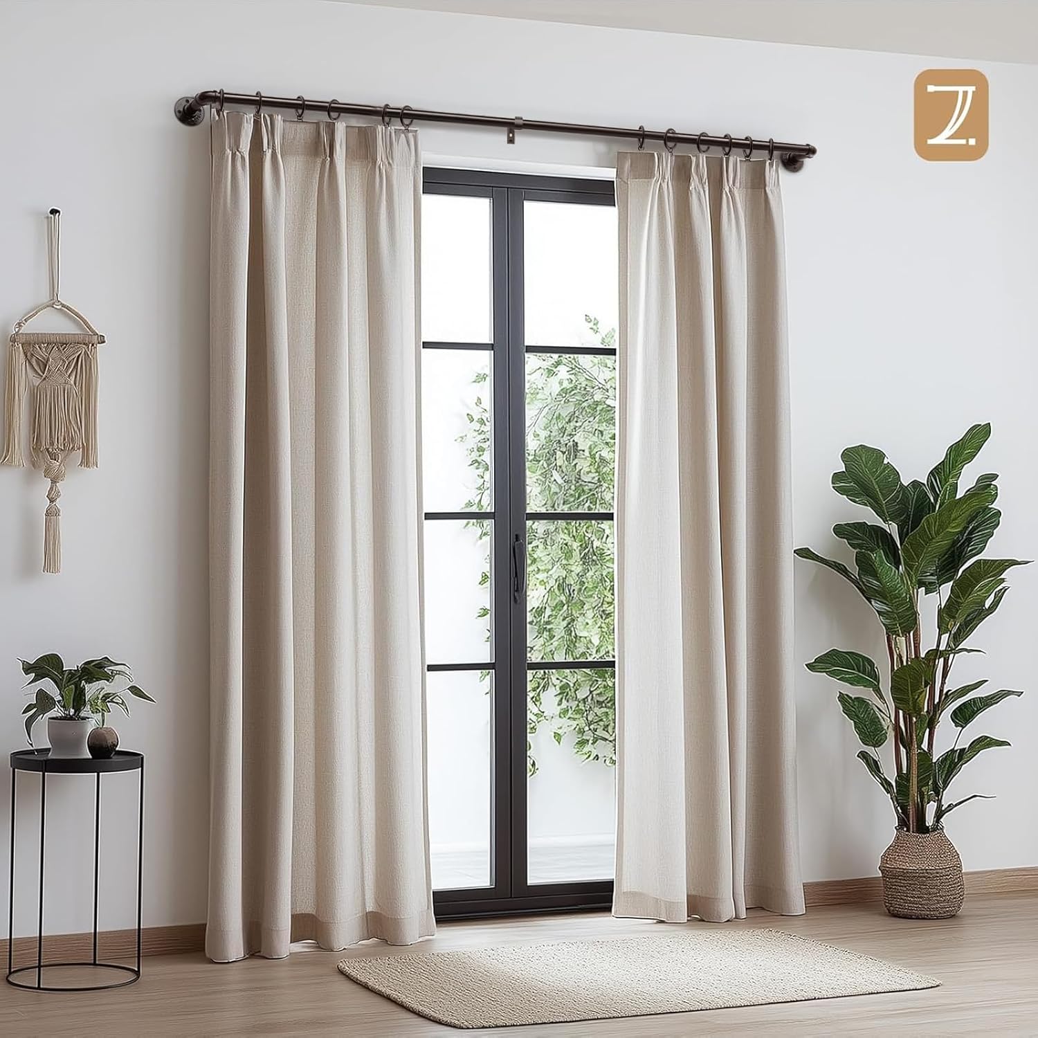 Zeerobee 1 Inch Antique Bronze Curtain Rods 32-48 Inches