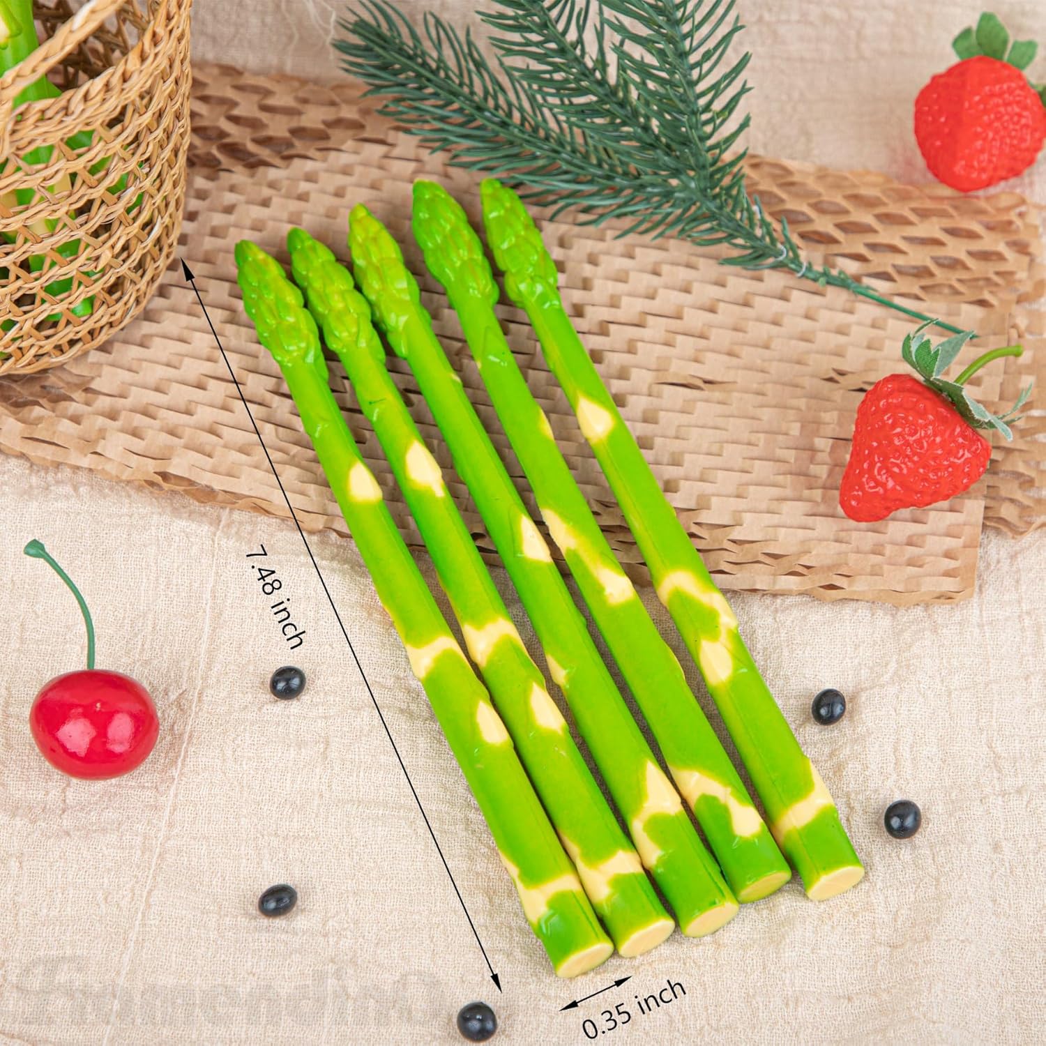 Framendino 12 Pack Artificial Asparagus Realistic Display Props