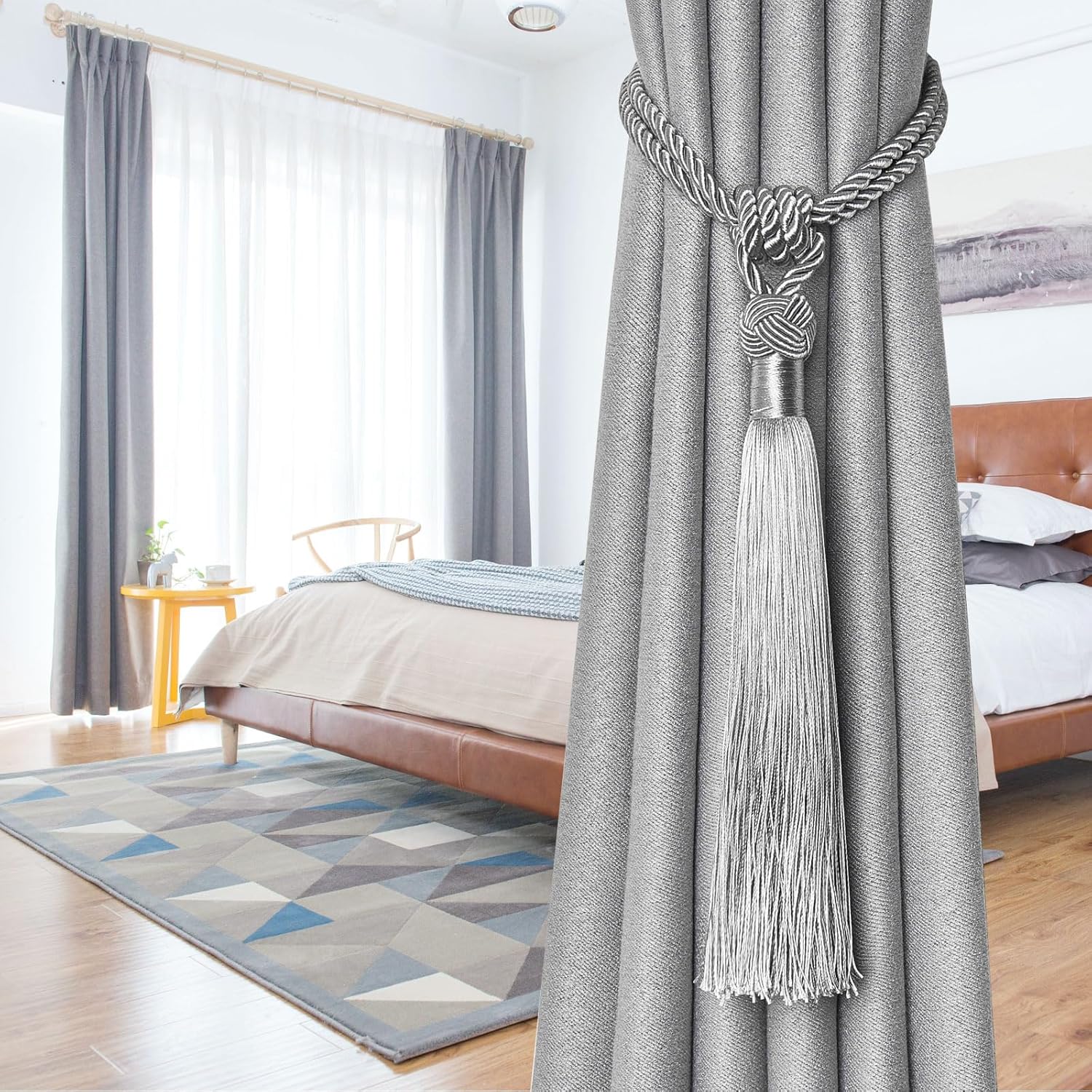 NICEEC 4 Pack Long Tassel Curtain Holdbacks