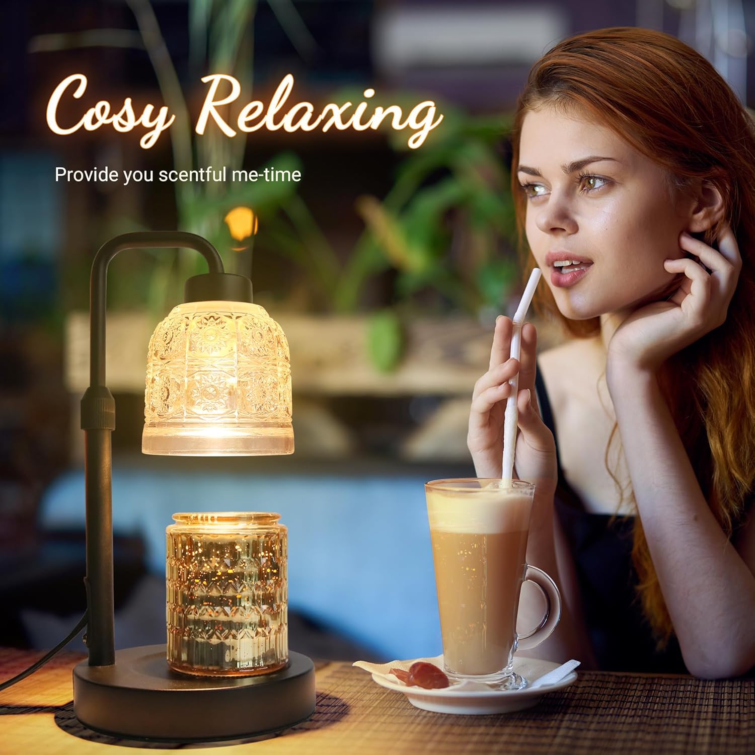 AIFEI Candle Warmer Lamp with Timer and Dimmer - Black