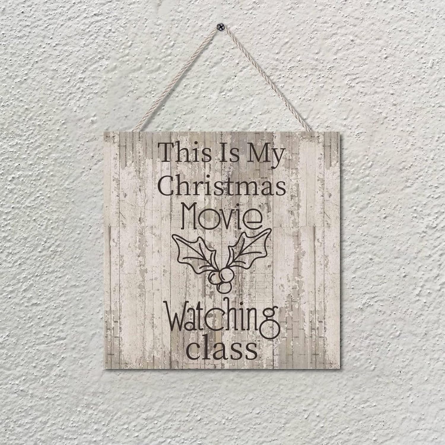 Vrurinss Christmas Movie Watching Wood Plaque Sign Wall Decor