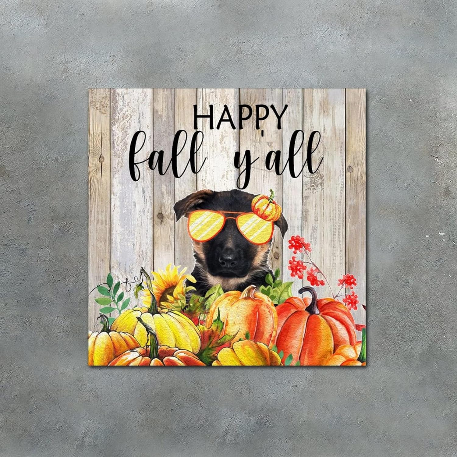 Thanksgiving Fall Wood Sign Plaque 8x8in