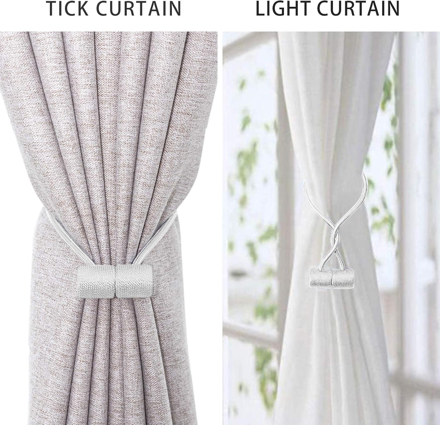 Modern Curtain Tiebacks with Strong Magnetic Holders