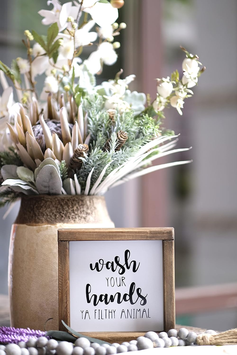 Lavender Inspired Funny Hands Sign Farmhouse Decor 7x7