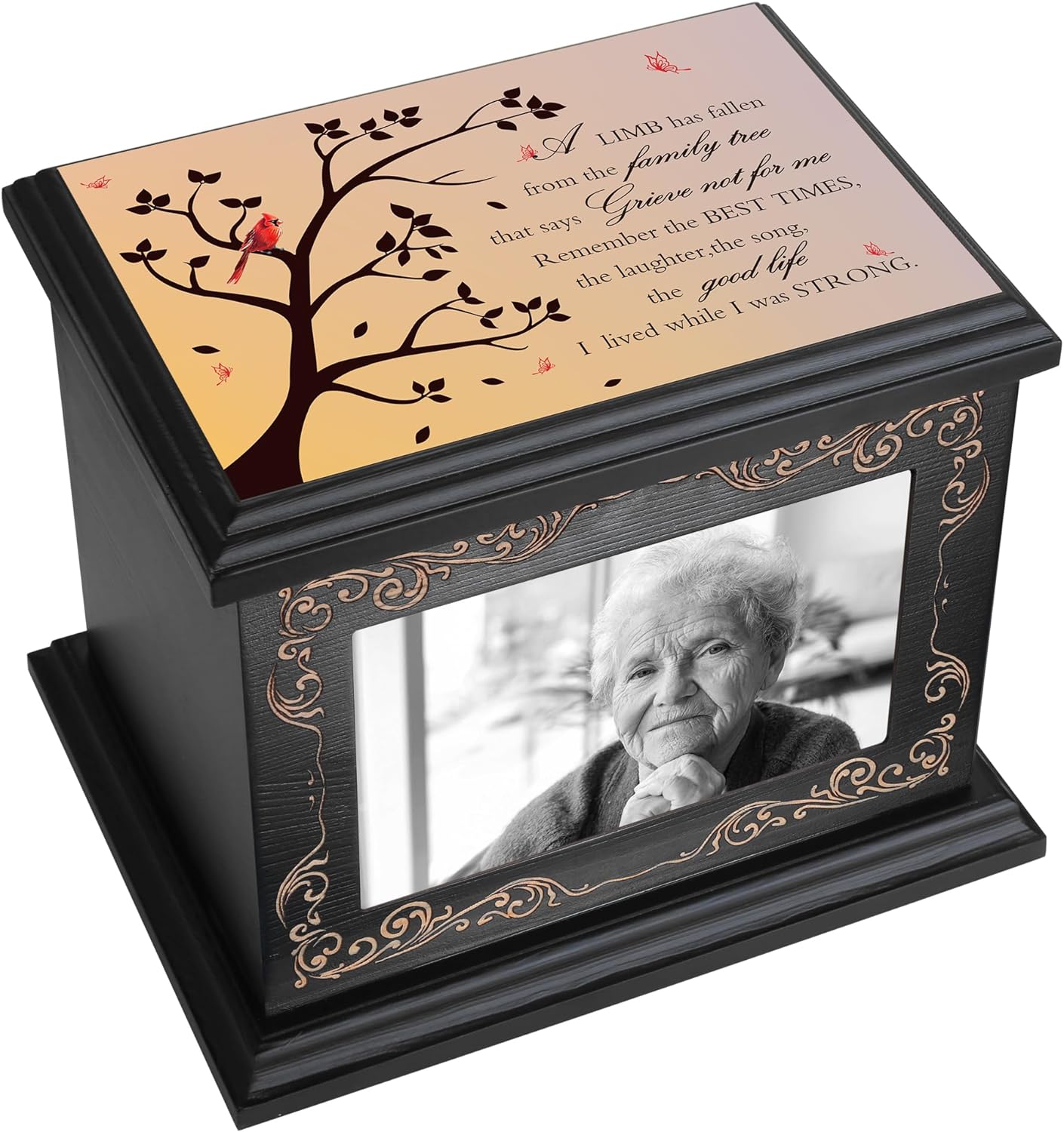 Wooden Cremation Urn for Human Ashes 200 Cubic Inches Capacity