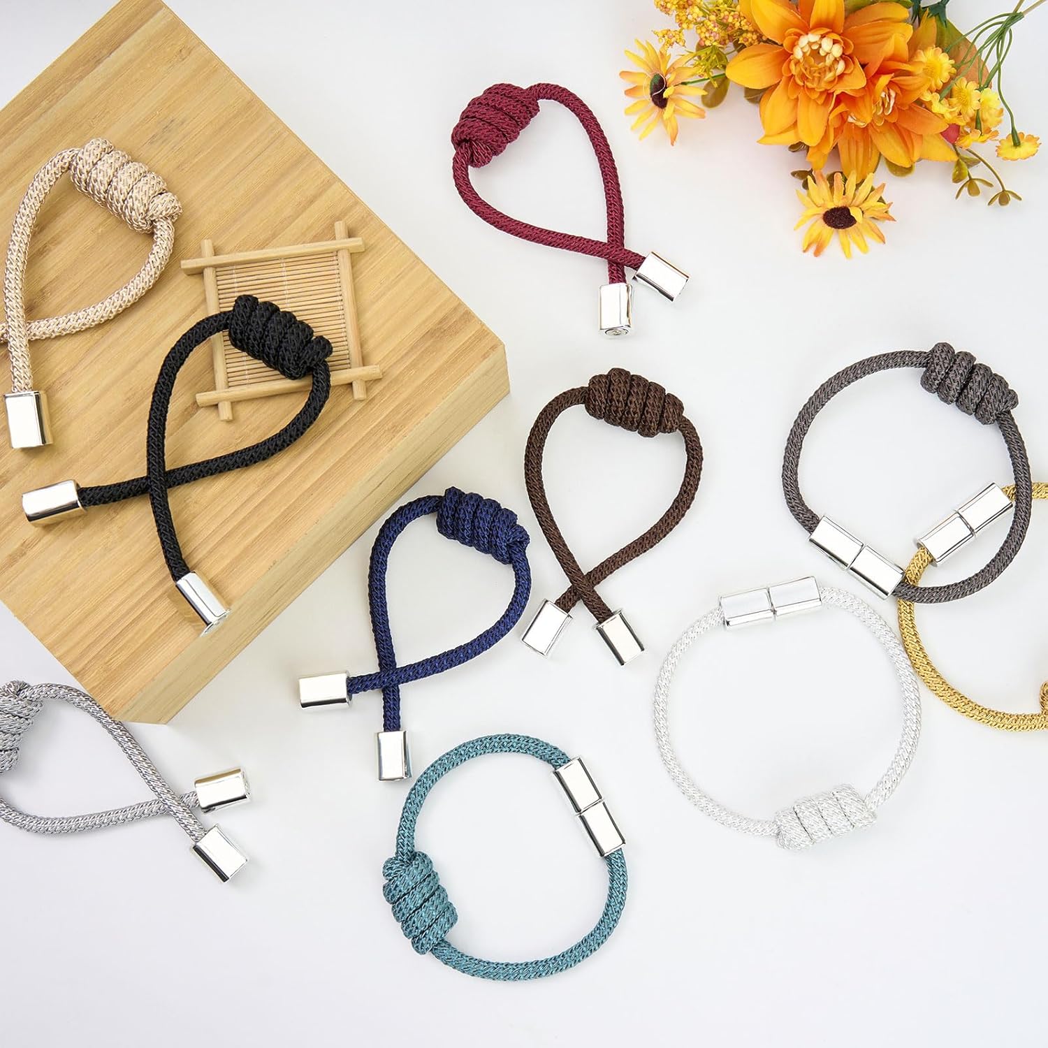 NICEEC 4 Pack Magnetic Curtain Tiebacks Modern Simple Style