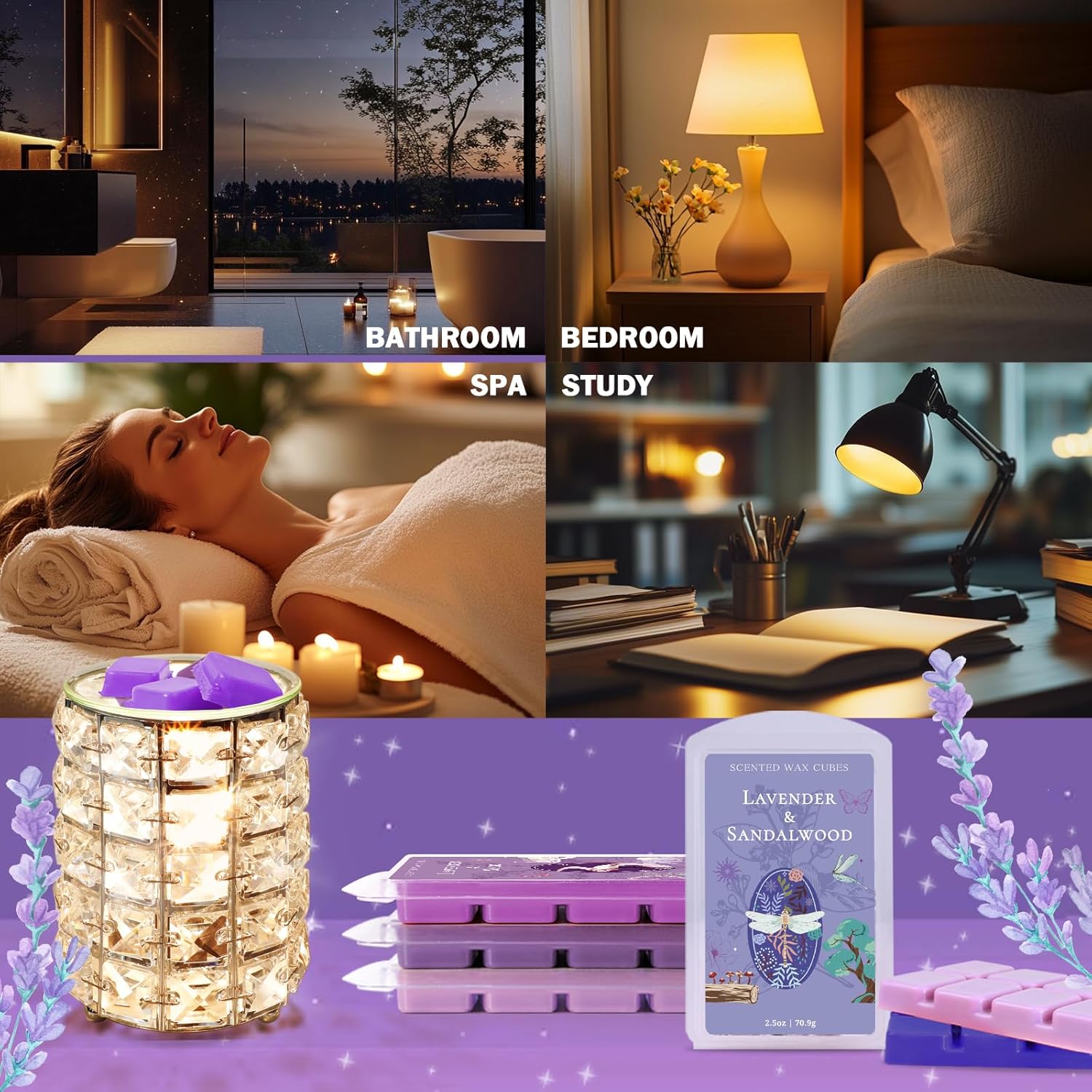 SCENTORINI Wax Melts 4-Pack Lavender Scent for Sleep