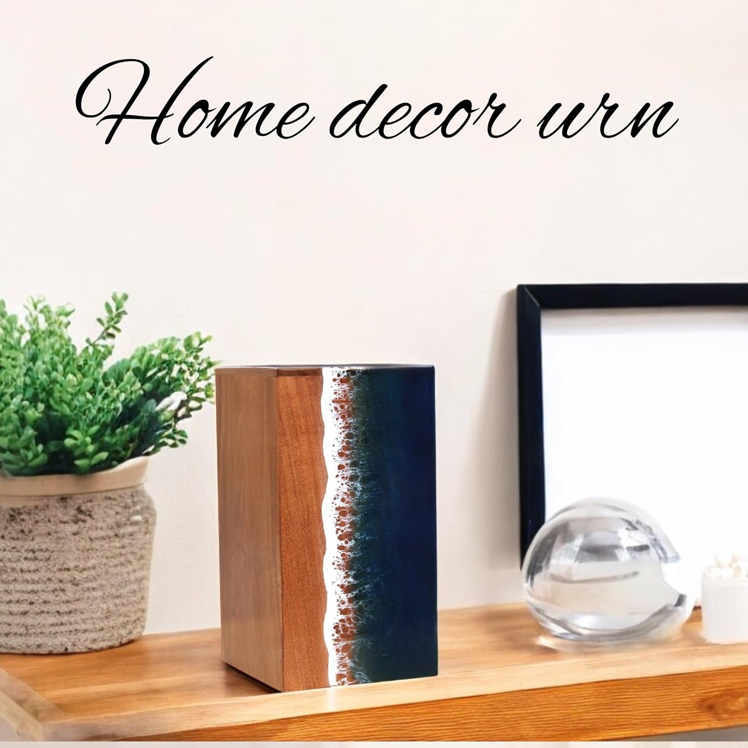 Ocean Wooden Resin Urn for Adult Male
