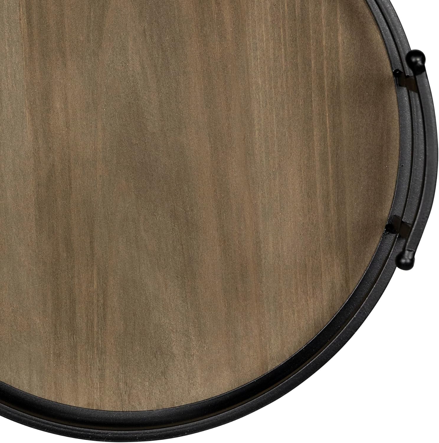 Stratton Home Decor Metal and Wood Round Tray