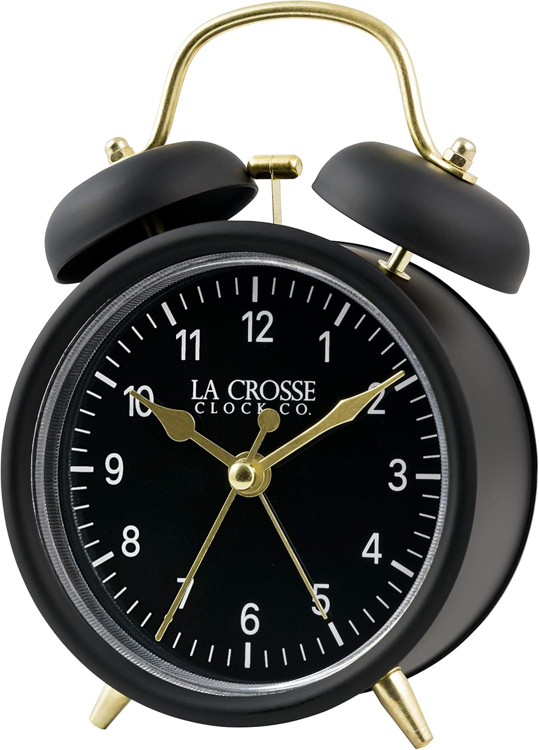 La Crosse 617-3314BG Black Twin Bell Alarm Clock
